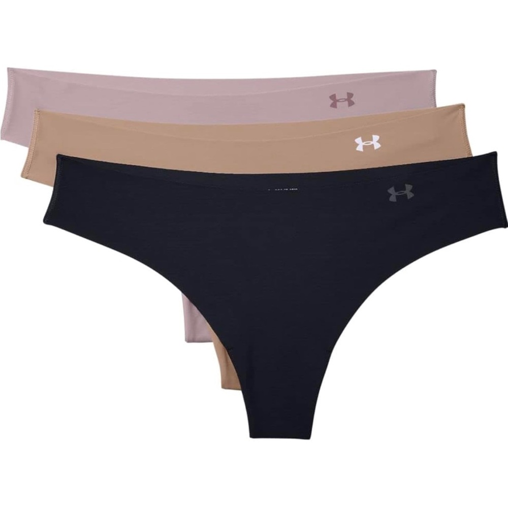NWT$25 3 Pairs Under Armour Pure Stretch No Show Thong Panties SMALL